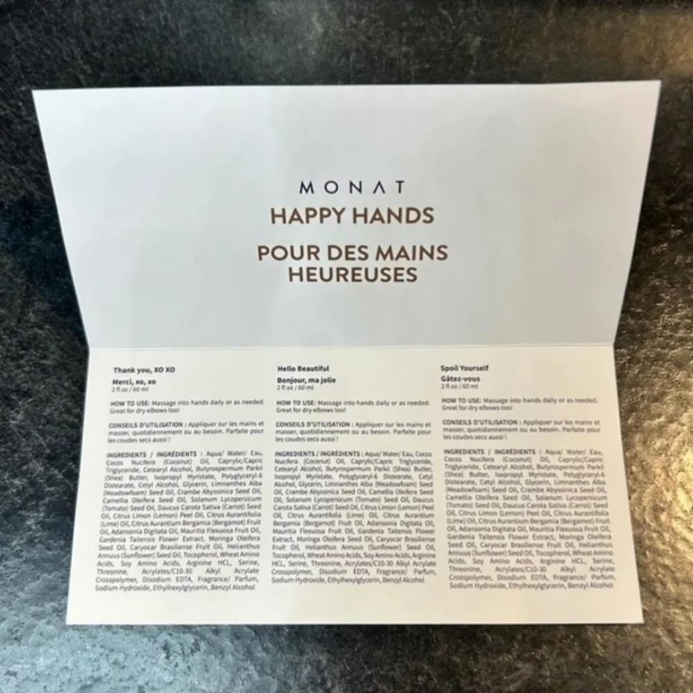 Monat Limited Edition Happy Hands Collection With Rose Gold Cosmetic Bag